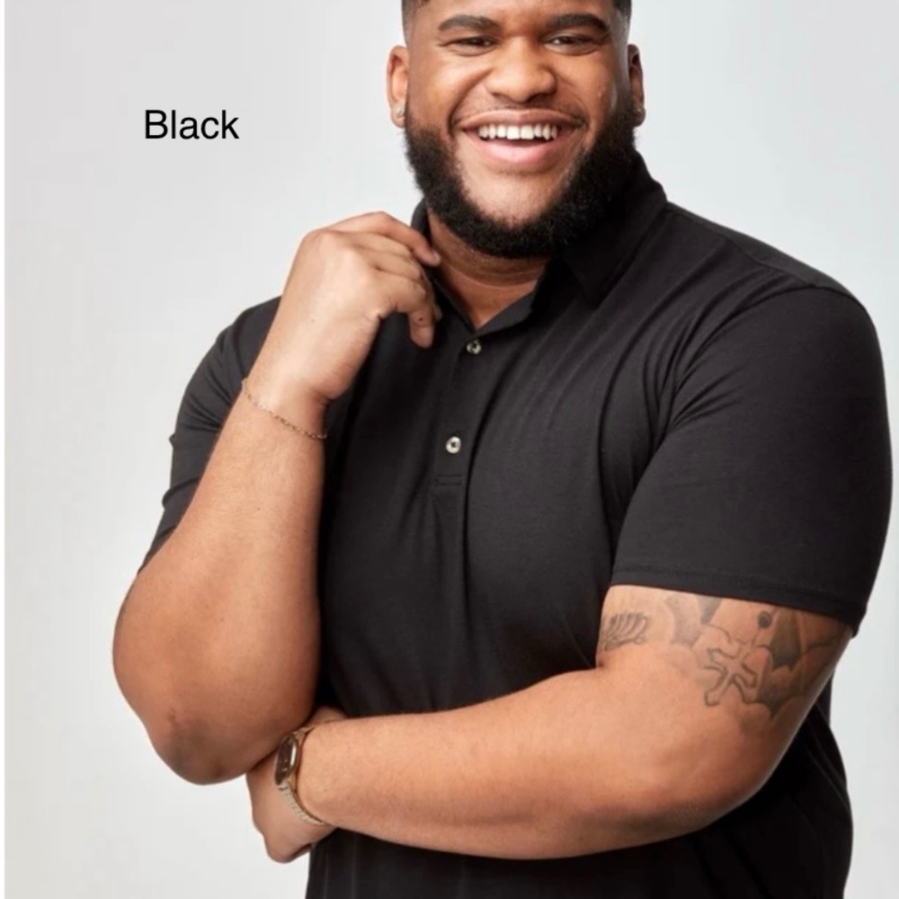 Men's Black Short-Sleeve Polo Shirt